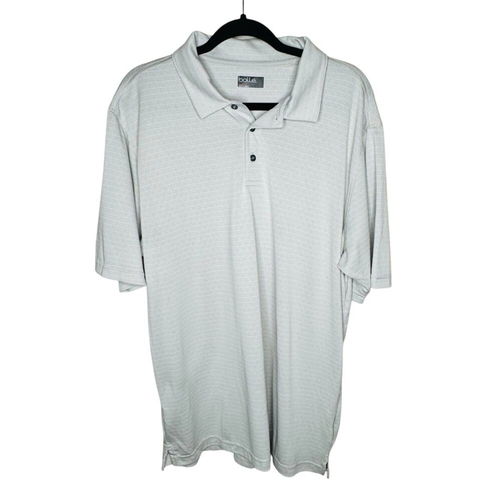 bolle Golf Polo XL Shirt Gray Grey Striped Short Sleeve Casual